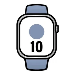Apple Watch Series 10 GPS + Cellular 42mm Aluminio Plateado con Correa Deportiva Azul Denim